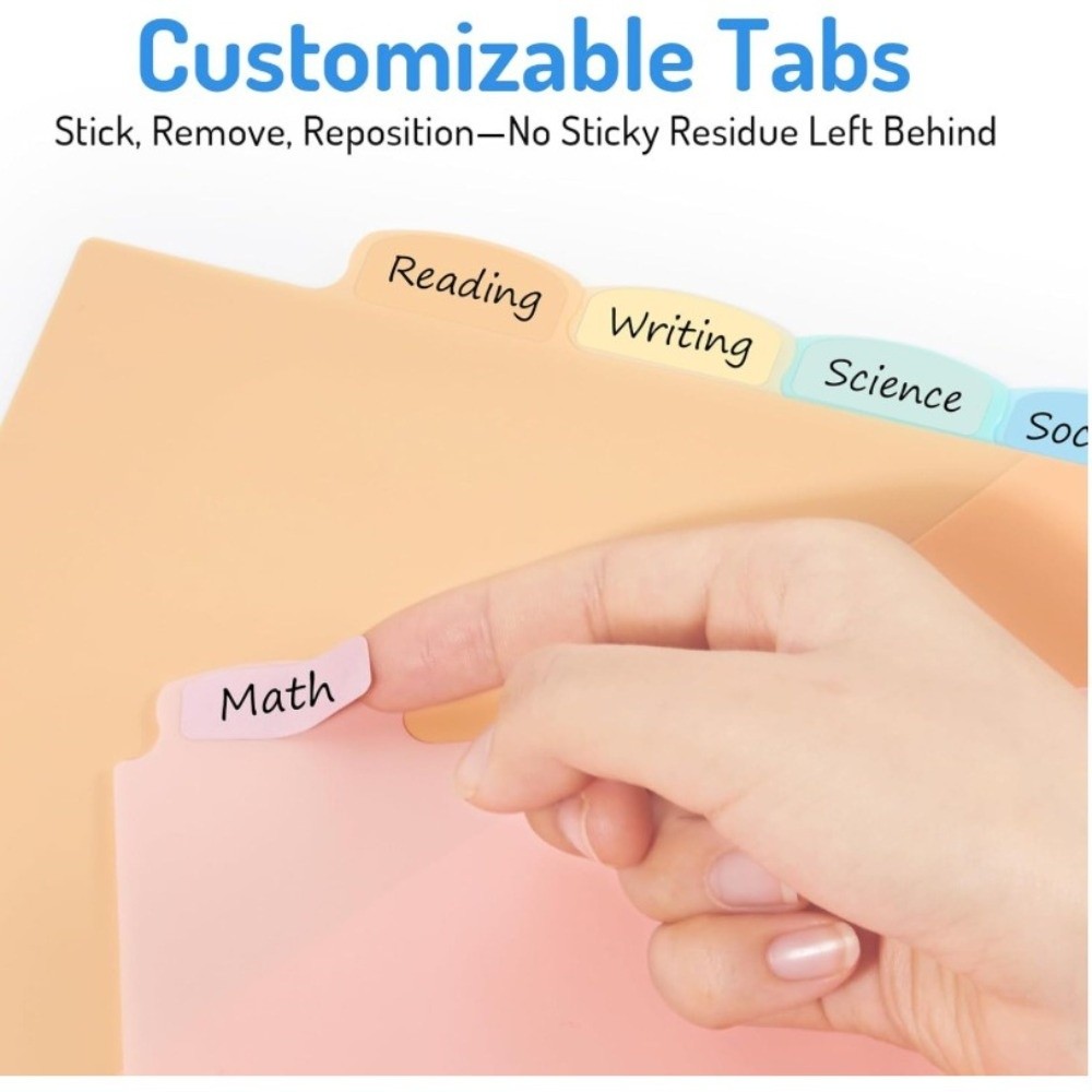 Tab Divider A4 - Clear Durable Binder Dividers Plastic Write