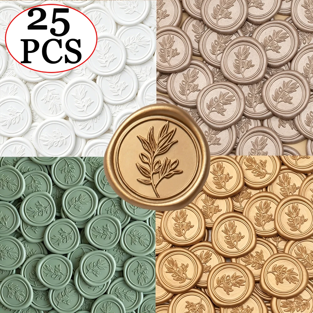 Wax Seal Stamp Set - 25pcs/set Olive Branches Leafy Pattern Wax