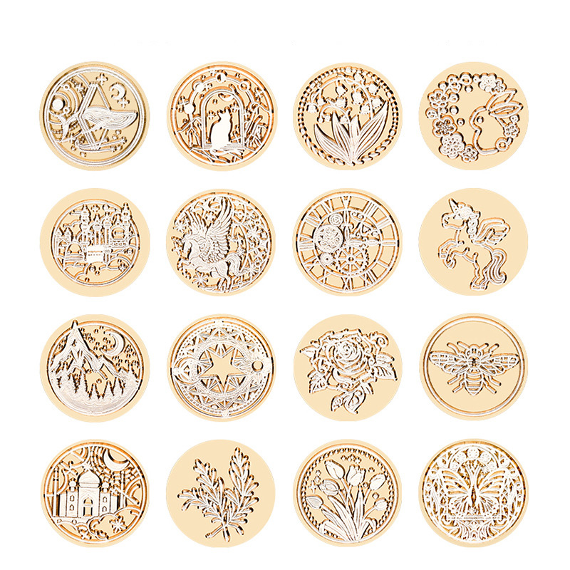 Wax Seal Stamp Set - Star Sky Lotus Rose Pattern Wax