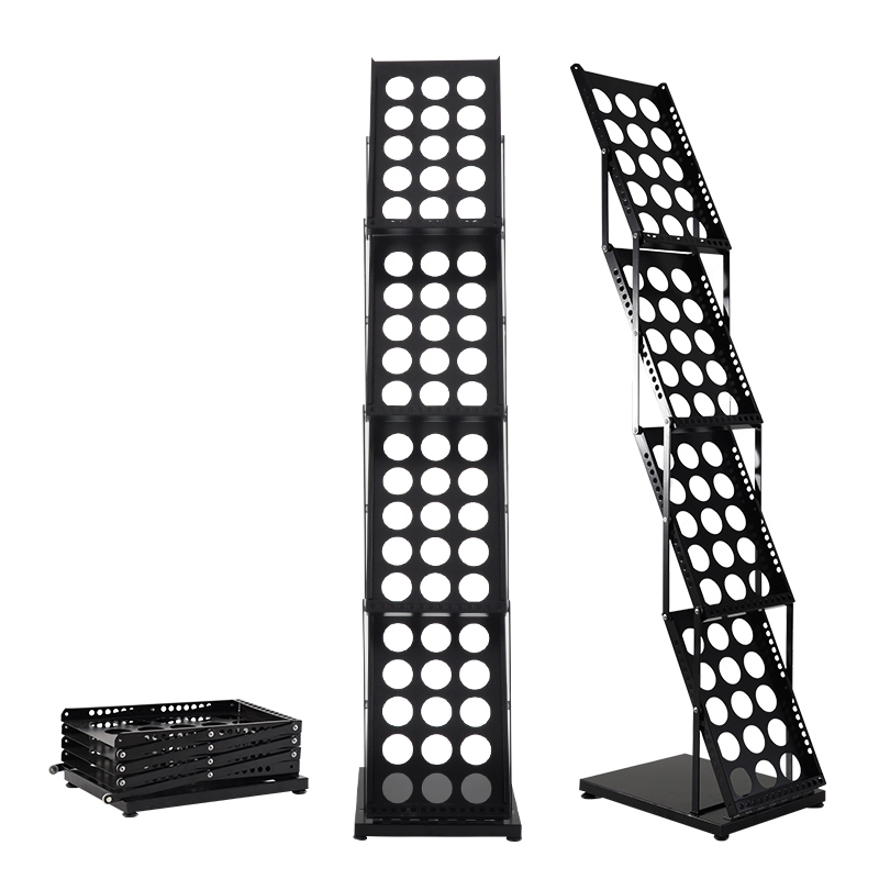Magazine Holder Rack - Folding Metal Brochure Magazine Catalog Literature