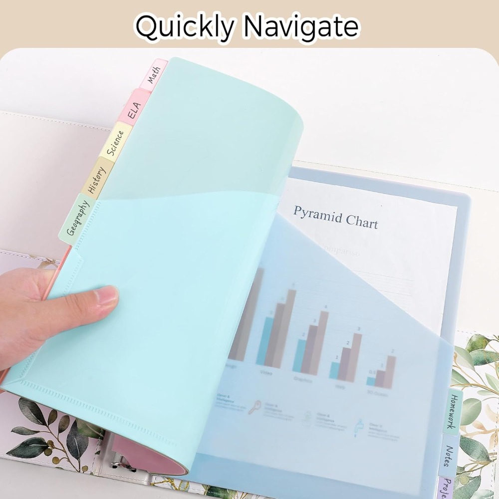 Tab Divider A4 - 8 pcs A4 Pastel Binder Dividers