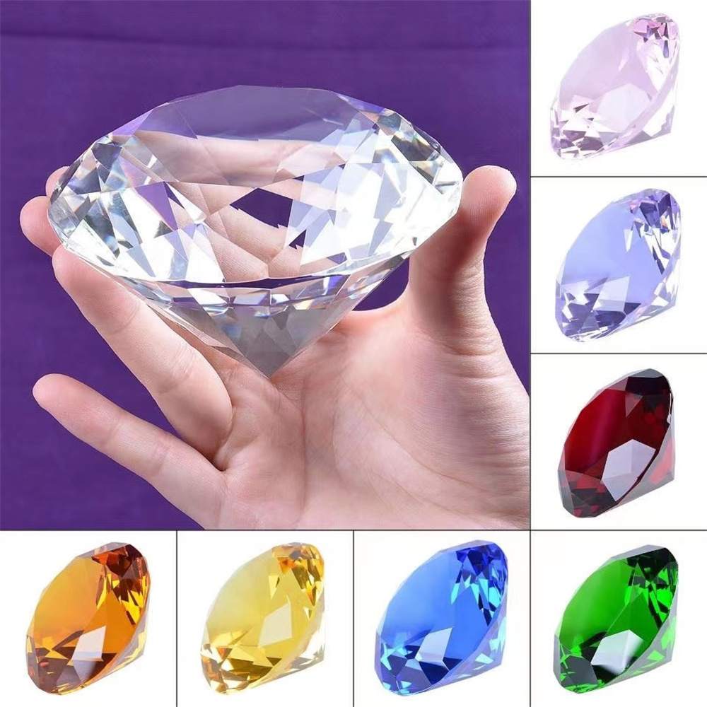 Paper Weight Crystal - 10 Colors Crystal Diamond Shaped Paperweight