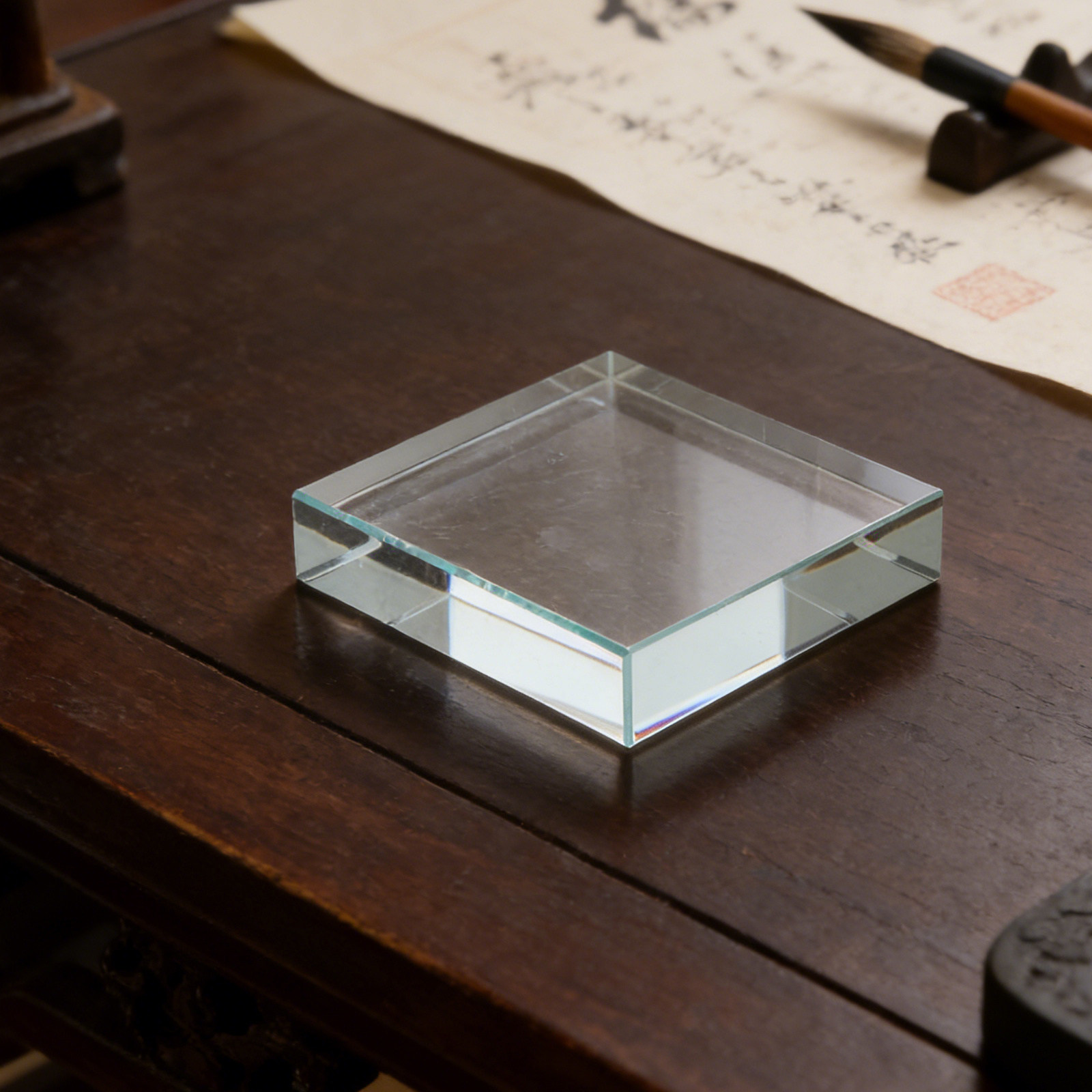 Paper Weight Crystal - Transparent Square Paperweight Crystal Clear Decoration