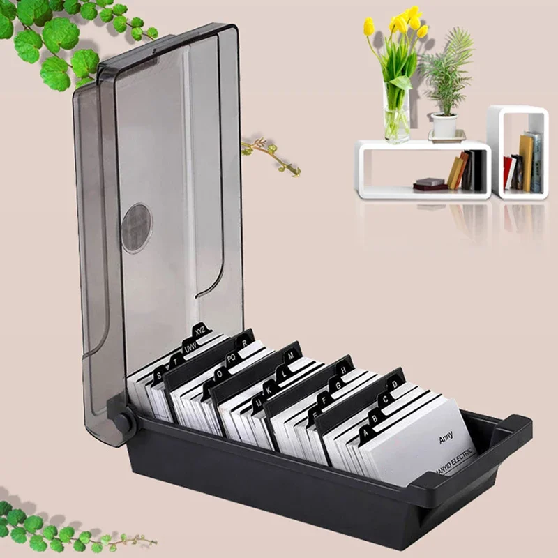 Card Index Box - Business Card Holder, Plastic Name Card