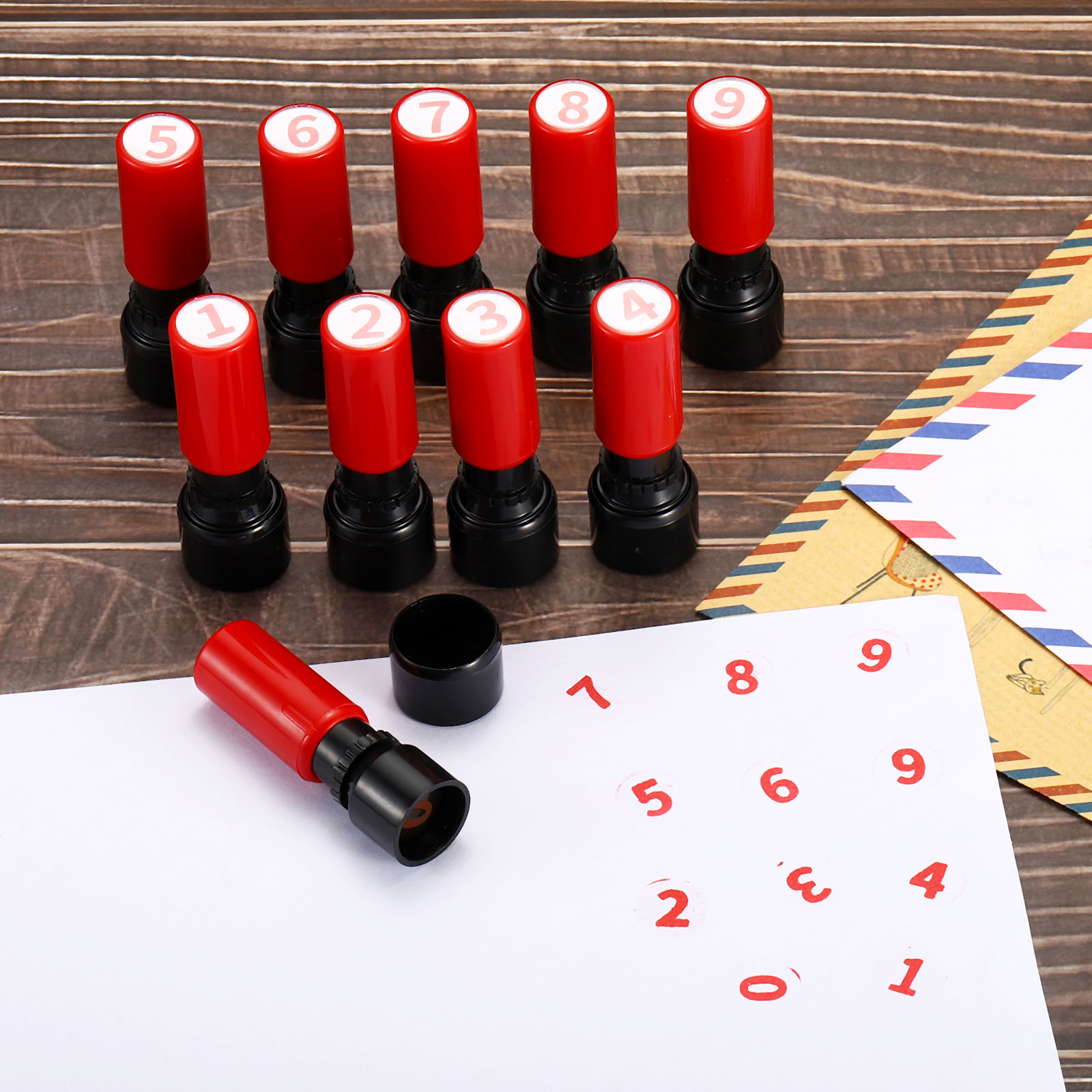 Rubber Date Stamp - Number Stamps Self Inking Numeral 0-9