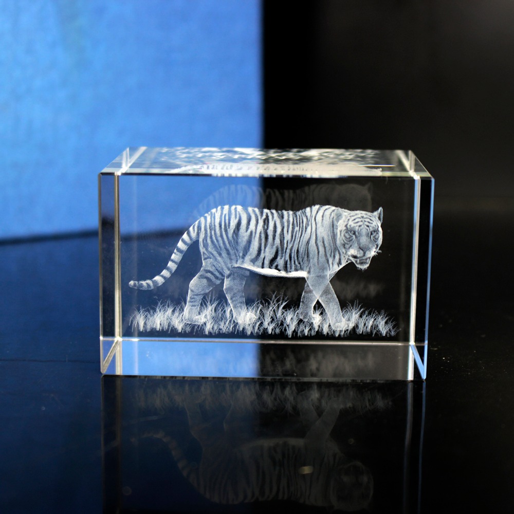 K9 Crystal Tiger Model Statue  - Paper Weight Crystal ulasan dan harga
