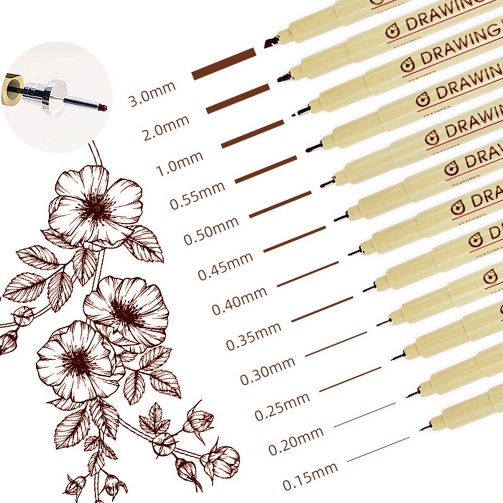 Brown & Black Micro Pens, 12 S - Archive Box Set ulasan dan harga