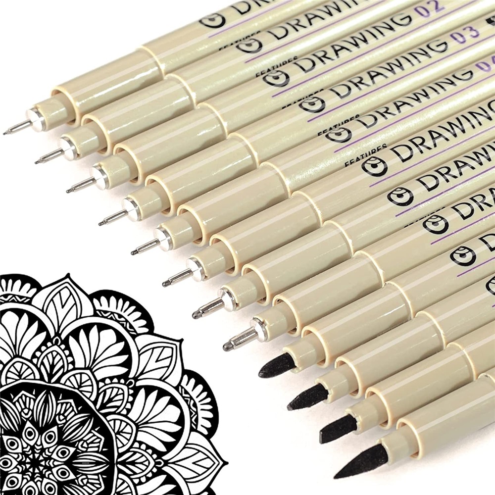 Brown & Black Micro Pens, 12 S - Archive Box Set ulasan dan harga