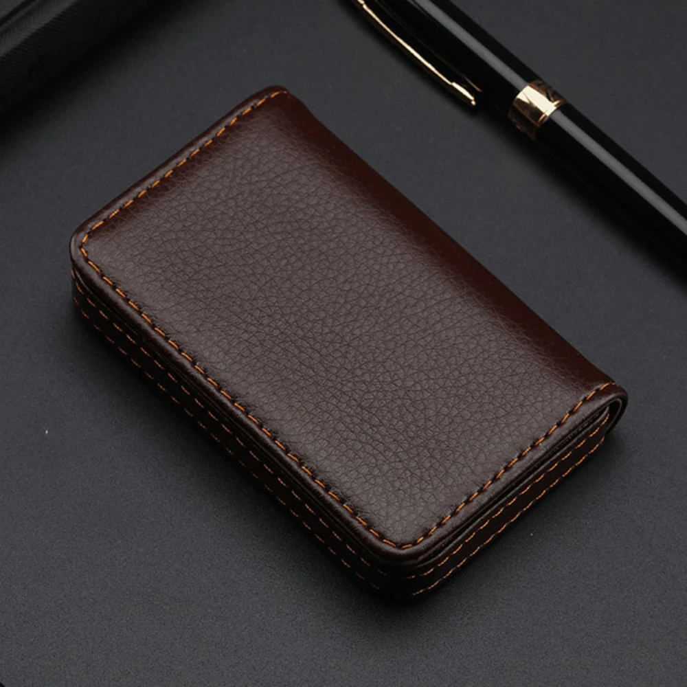 Sized Stitched PU Leather Cred - Index Card Holder ulasan dan harga