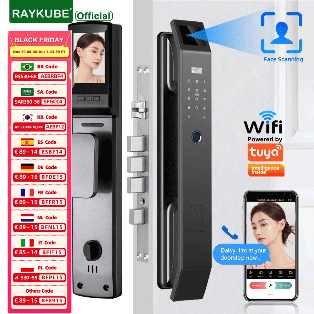 RAYKUBE DF14 Tuya WiFi 3D Face - Letter Opener Brass ulasan dan harga