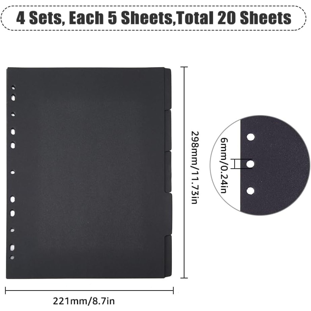 20 Sheets 5-Tab Binder Divider - Tab Divider A4 ulasan dan harga