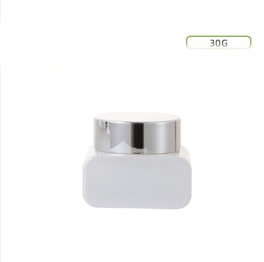 30G white glass jar silver lid - Gel Refill Pack ulasan dan harga