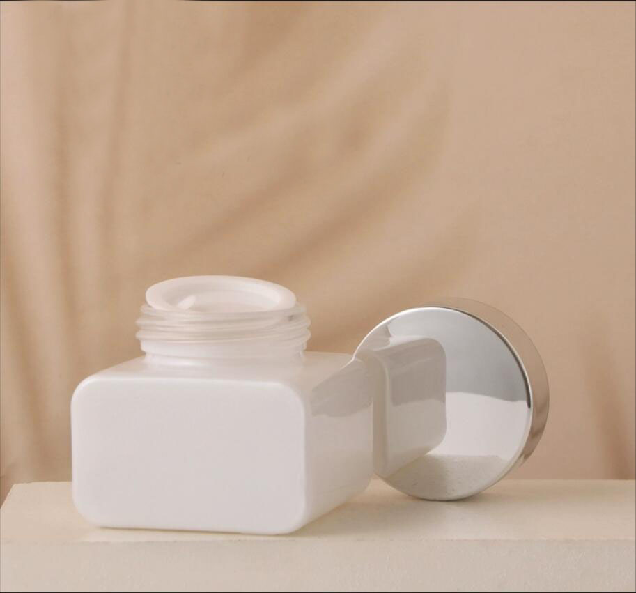 30G white glass jar silver lid - Gel Refill Pack ulasan dan harga
