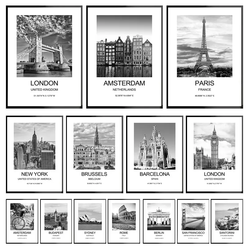 City Poster New York London Pa - Ink Blotter Paper ulasan dan harga