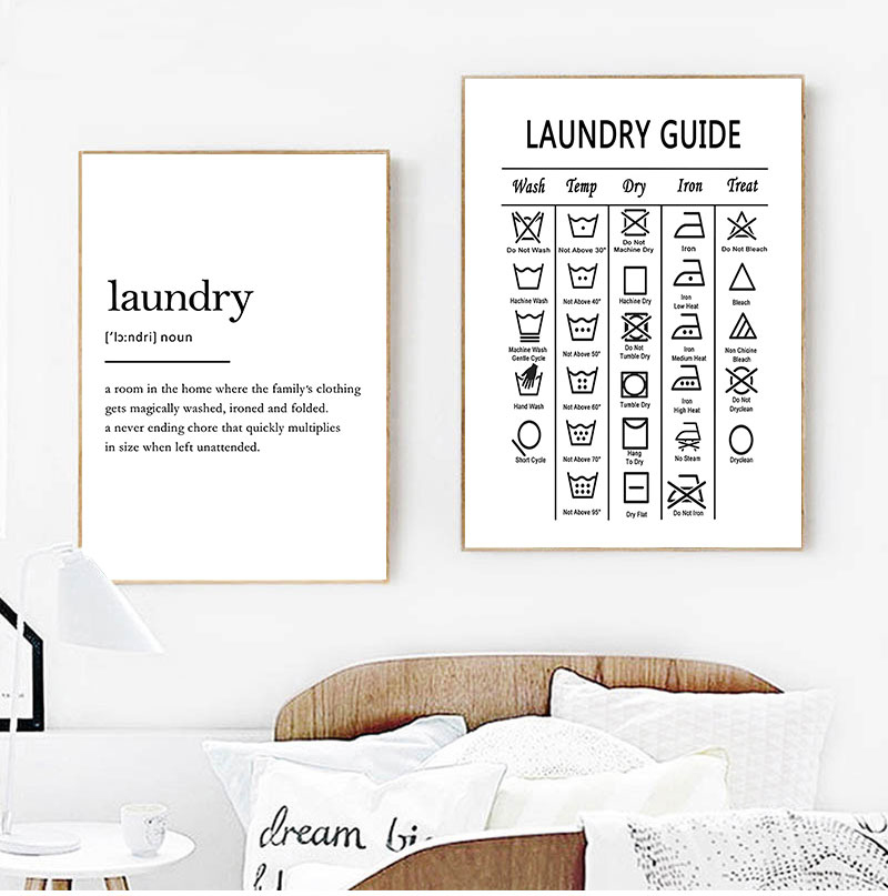 Laundry Guide Canvas Painting  - Ink Blotter Paper ulasan dan harga