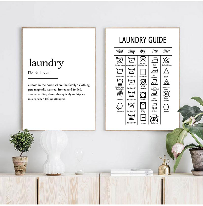 Laundry Guide Canvas Painting  - Ink Blotter Paper ulasan dan harga