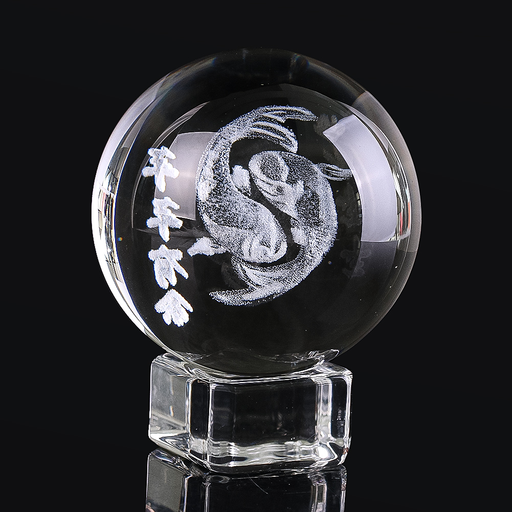 50mm 3D Engraved Crystal Ball  - Paper Weight Crystal ulasan dan harga