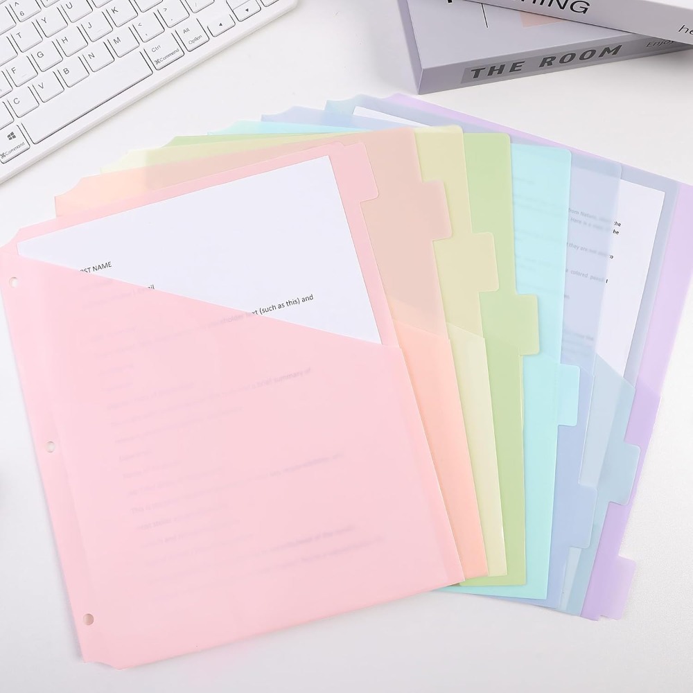 8 pcs A4 Pastel Binder Divider - Tab Divider A4 ulasan dan harga