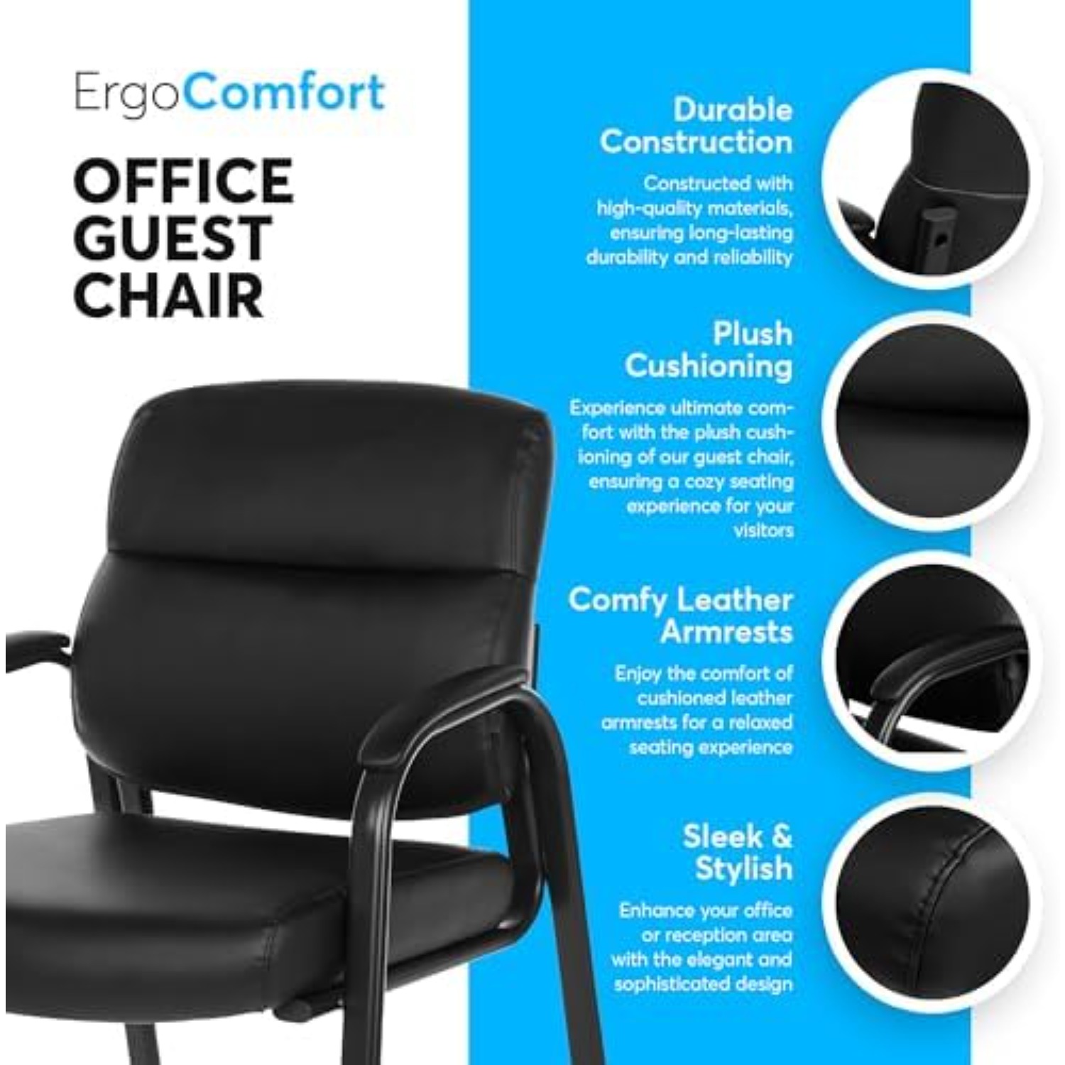 Leather Guest Chair with Padde - Leather Desk Pad ulasan dan harga