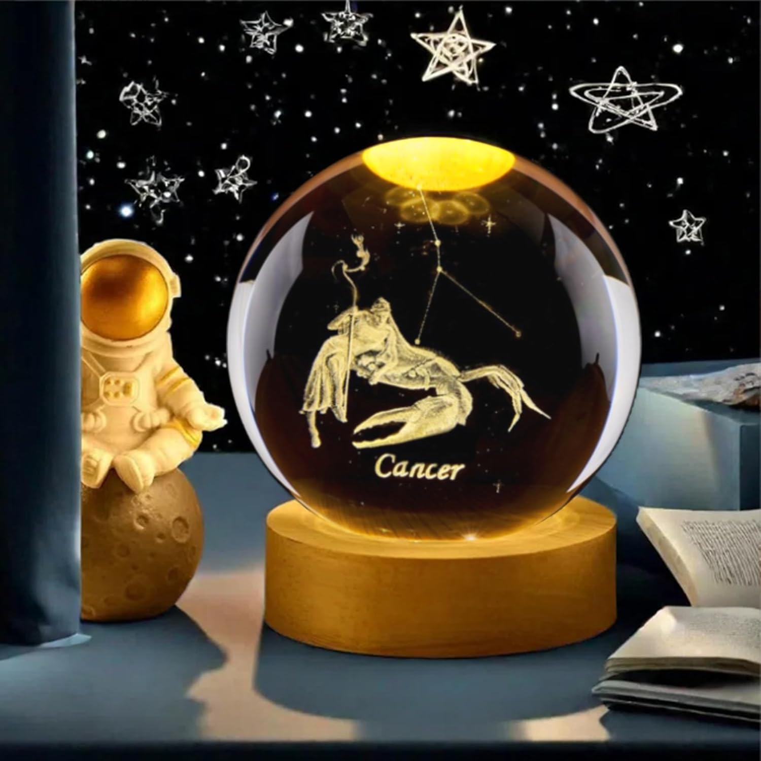 3D Cancer Constellation Crysta - Paper Weight Crystal ulasan dan harga