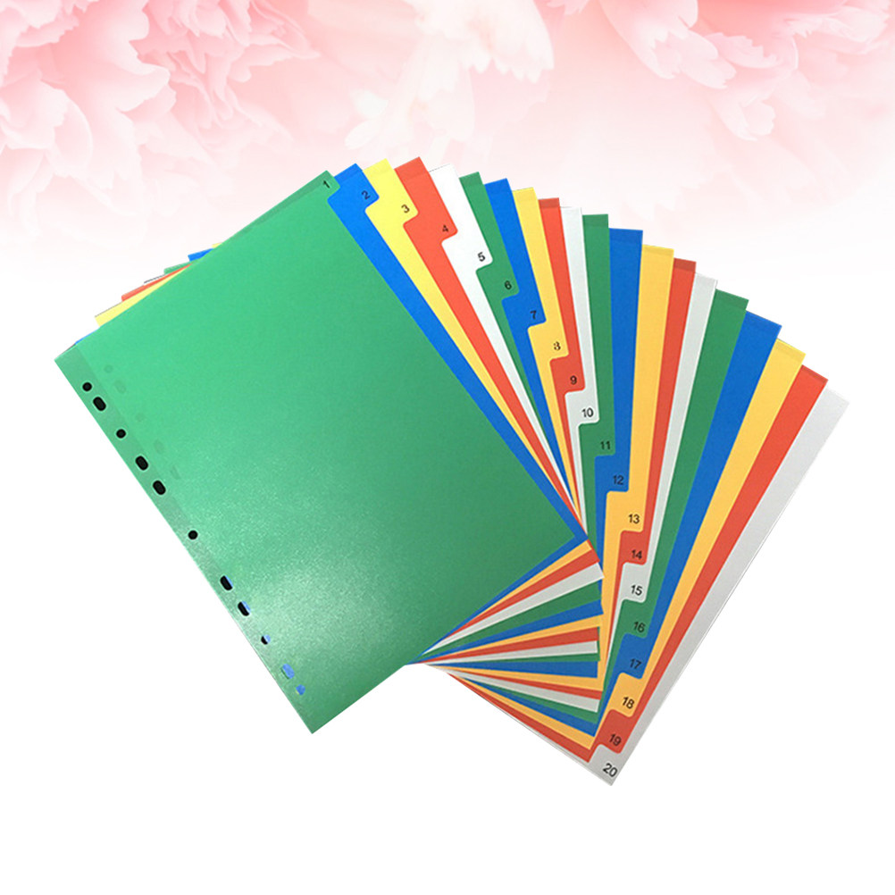 40Pcs A4 Bright Color Index Ta - Tab Divider A4 ulasan dan harga
