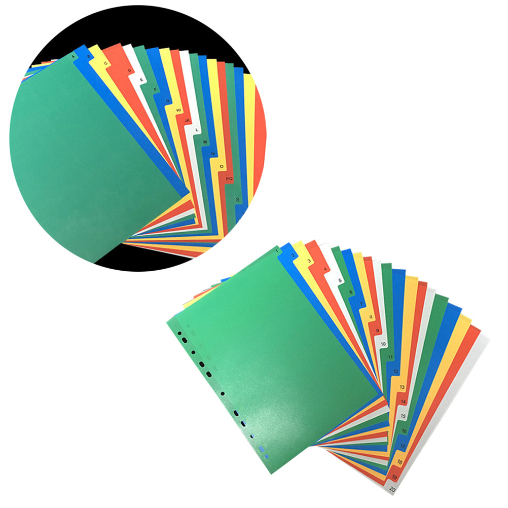 40Pcs A4 Bright Color Index Ta - Tab Divider A4 ulasan dan harga
