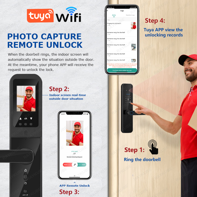 RAYKUBE F008 Tuya Wifi peephol - Letter Opener Brass ulasan dan harga