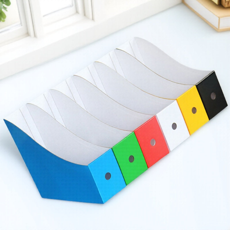 6Pcs Colorful Document Box Bin - Magazine Holder Rack ulasan dan harga