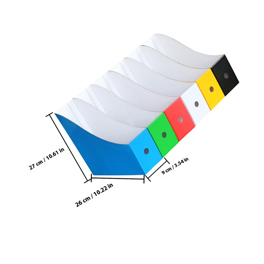 6Pcs Colorful Document Box Bin - Magazine Holder Rack ulasan dan harga
