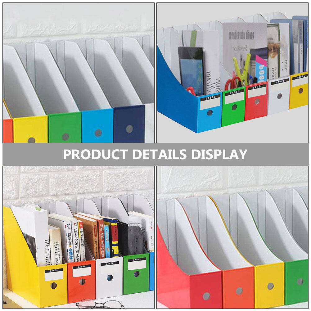 6Pcs Colorful Document Box Bin - Magazine Holder Rack ulasan dan harga