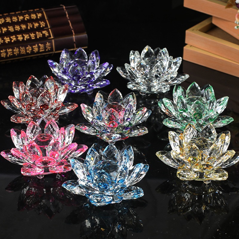 Crystal Lotus Flower Figurine  - Paper Weight Crystal ulasan dan harga