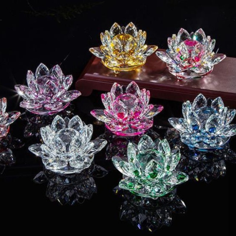 Crystal Lotus Flower Figurine  - Paper Weight Crystal ulasan dan harga