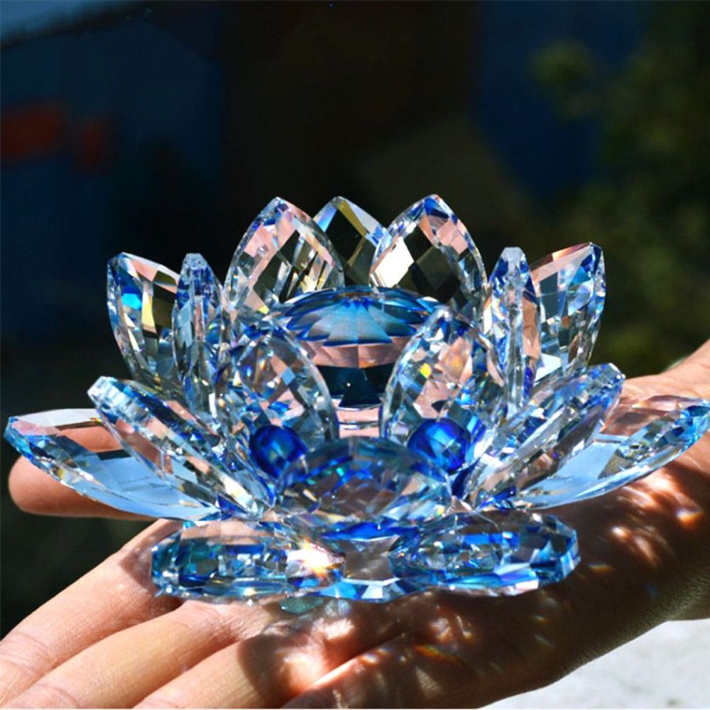 Crystal Lotus Flower Figurine  - Paper Weight Crystal ulasan dan harga