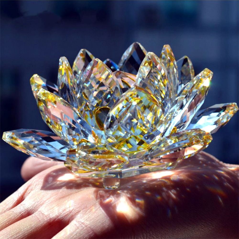 Crystal Lotus Flower Figurine  - Paper Weight Crystal ulasan dan harga