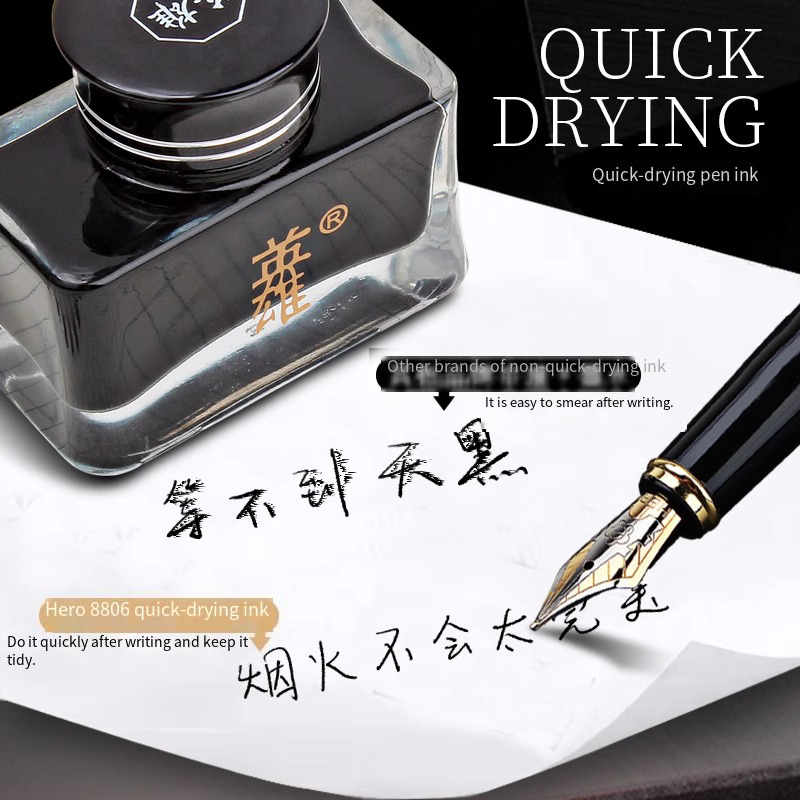 Hero 8806 Black Fountain Pen I - Fountain Pen Bottled Ink ulasan dan harga