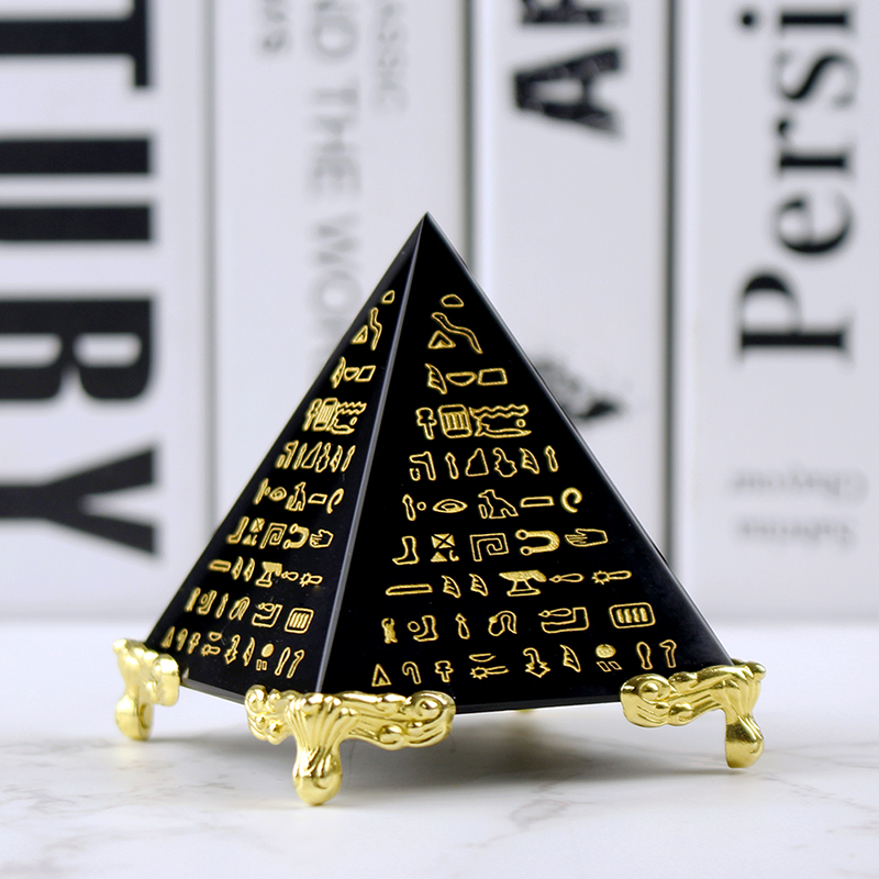 Egypt Crystal Obsidian Pyramid - Paper Weight Crystal ulasan dan harga