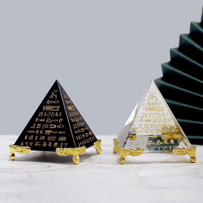 Egypt Crystal Obsidian Pyramid - Paper Weight Crystal ulasan dan harga