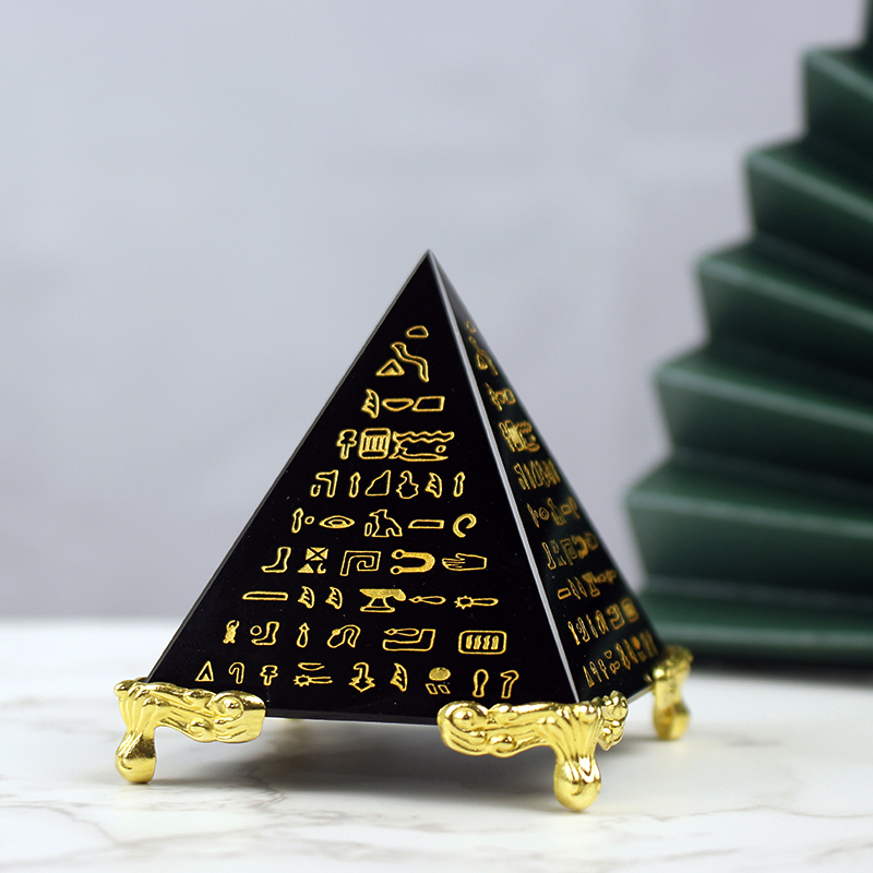 Egypt Crystal Obsidian Pyramid - Paper Weight Crystal ulasan dan harga