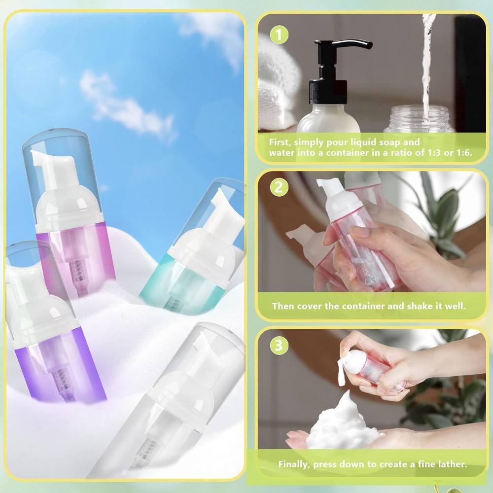 4 Pack Foam Pump Bottles 60ml  - Gel Refill Pack ulasan dan harga