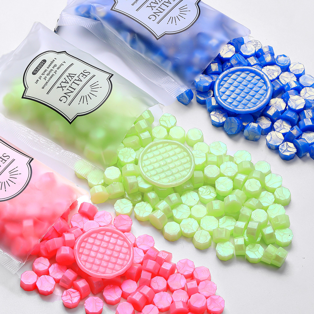 100pcs Aurora Borealis Octagon - Wax Seal Stamp Set ulasan dan harga
