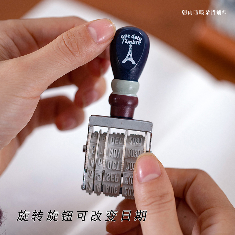 Chaoyu Retro Wooden Date Stamp - Rubber Date Stamp ulasan dan harga