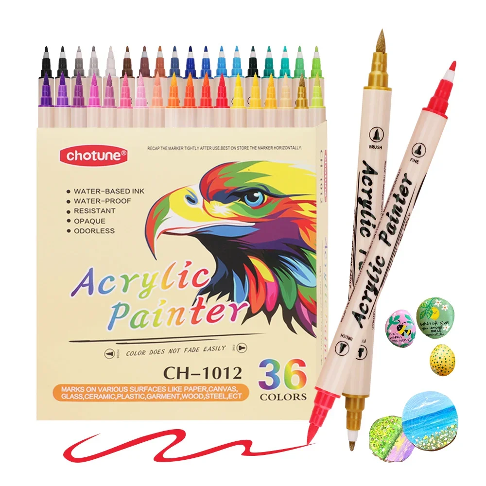 12-36 Colors Acrylic Paint Mar - Correction Pen Fine ulasan dan harga