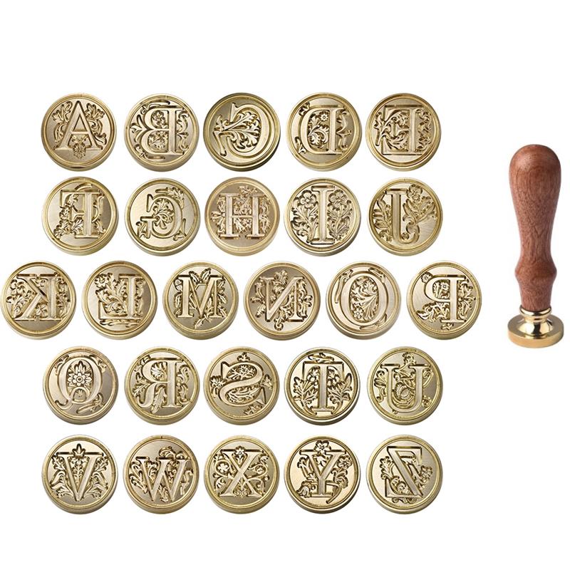 A-Z Vintage Sealed Wax Stamp H - Wax Seal Stamp Set ulasan dan harga