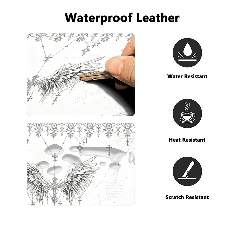 Leather Mousepad Black White A - Leather Desk Pad ulasan dan harga