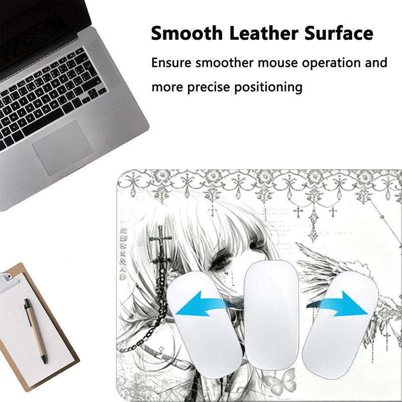 Leather Mousepad Black White A - Leather Desk Pad ulasan dan harga