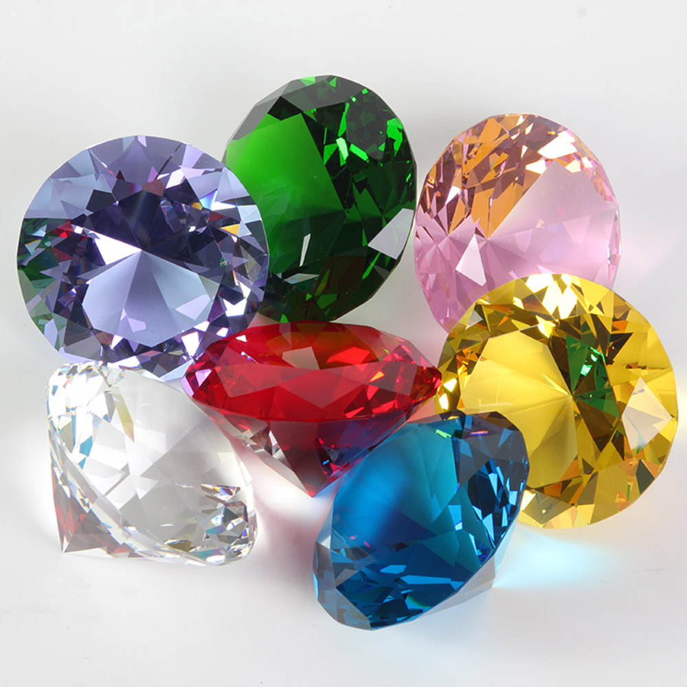 10 Colors Crystal Diamond Shap - Paper Weight Crystal ulasan dan harga