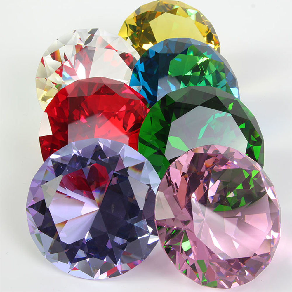 10 Colors Crystal Diamond Shap - Paper Weight Crystal ulasan dan harga