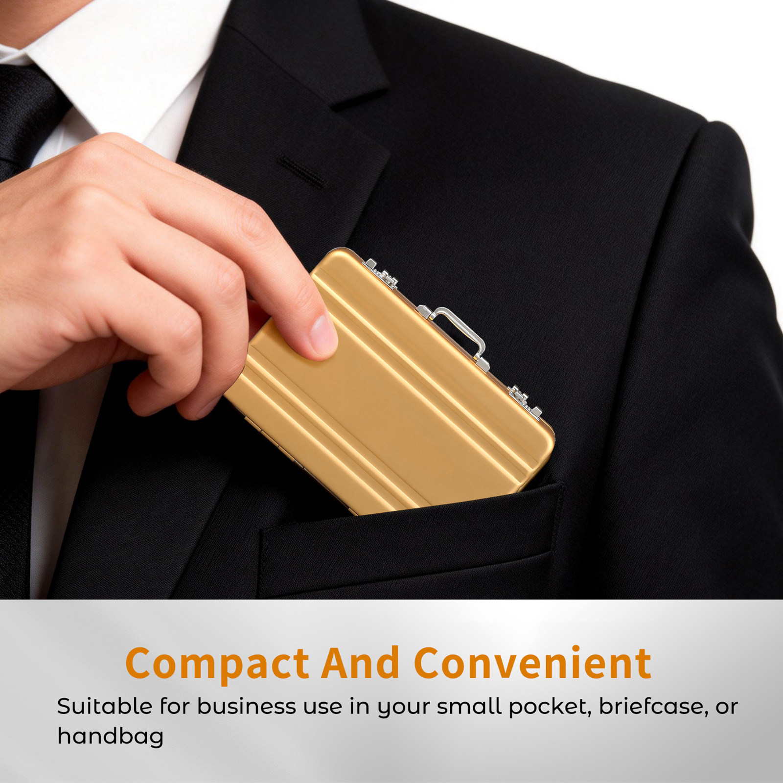 Business Cards Box Aluminum Me - Card Index Box ulasan dan harga